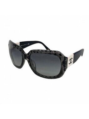 Chanel Sunglasses Acetate Black White Silver Eyewear